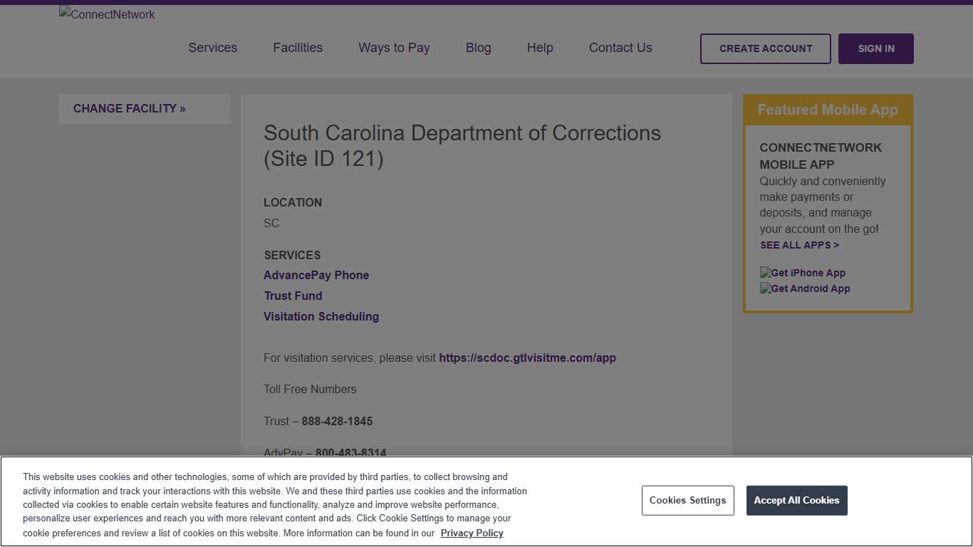 South Carolina Department of Corrections ConnectNetwork